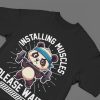 Kaos Panda Installing Muscles T-shirt Gym Design - Gambar 4