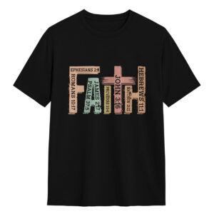 Kaos FAITH Rohani Kristen Katolik T-shirt Desain Ayat Alkitab Unisex Baju Katun Pria Wanita Lengan Pendek