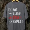 Kaos Eat Sleep Gym T-shirt Fitness Design - Gambar 3