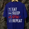 Kaos Eat Sleep Gym T-shirt Fitness Design - Gambar 2
