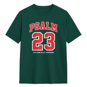 Kaos Anak Kristen Katolik Psalm 23 T-Shirt Rohani Ayat Alkitab Mazmur 23 Baju Unisex The Lord Is My Shepherd - DJAVASTREET