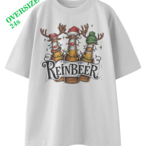 Kaos OVERSIZED Natal Party Dewasa | T-shirt Reinbeer Unik | Outfit Christmas Humor - DJAVASTREET