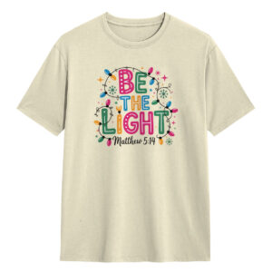 Kaos ANAK tema Natal Be The Light | Kaos Reguler Natal Lengan Pendek Full Katun Unisex Kristen Katolik Christmas Outfit - DJAVASTREET