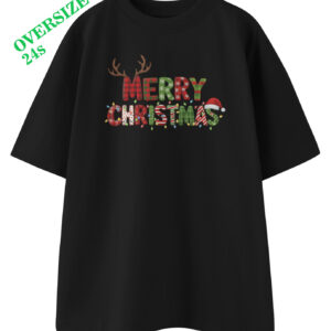 Kaos OVERSIZED Natal Merry Christmas | Tshirt Reguler Natal Lengan Pendek Full Katun Unisex Kristen Katolik Christmas Outfit -