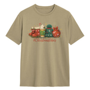 Kaos Natal Christmas Vibes – Baju Liburan Natal Christmas Edition T-Shirt Regular Lengan Pendek Full Katun Unisex Kristen Katolik -DJAVASTREET
