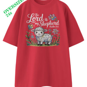 Kaos OVERSIZED Rohani Domba Imut The Lord is My Shepherd Baju Kristen Katolik - DJAVASTREET