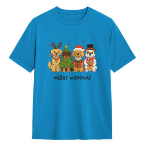 Kaos Tema Natal Anjing Lucu Merry Woofmas T-shirt Dog Lover Unisex Edgy & Festive - DJAVASTREET