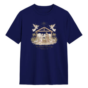 Kaos Natal The Greatest Gift of All Matthew 1:21 T-Shirt Rohani Kristen Katolik - DJAVASTREET