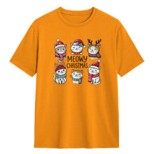 Kaos ANAK Meowy Christmas T-shirt Natal Tema Kucing Lucu & Festive Katolik Kristen DJAVASTREET