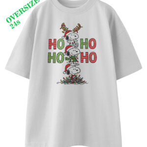 Kaos OVERSIZED Natal Snoopy Ho Ho Ho | Kaos Oversize Natal Lengan Pendek Full Katun Unisex Kristen Katolik Christmas Outfit - DJAVASTREET
